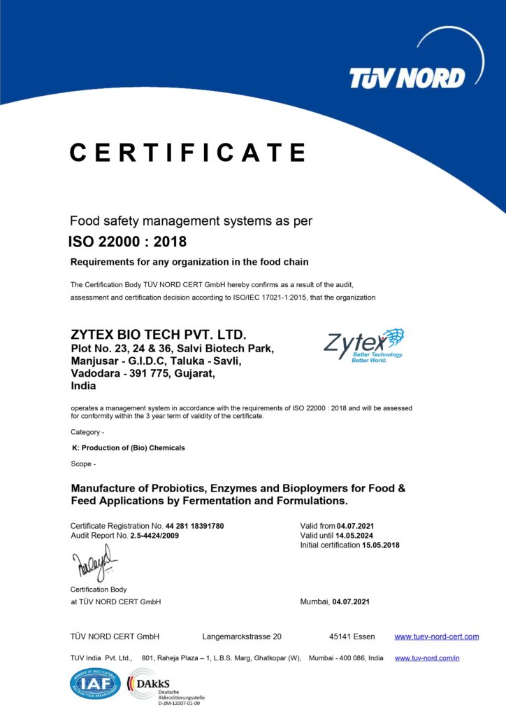 ISO 22000 2018 certification page 0001